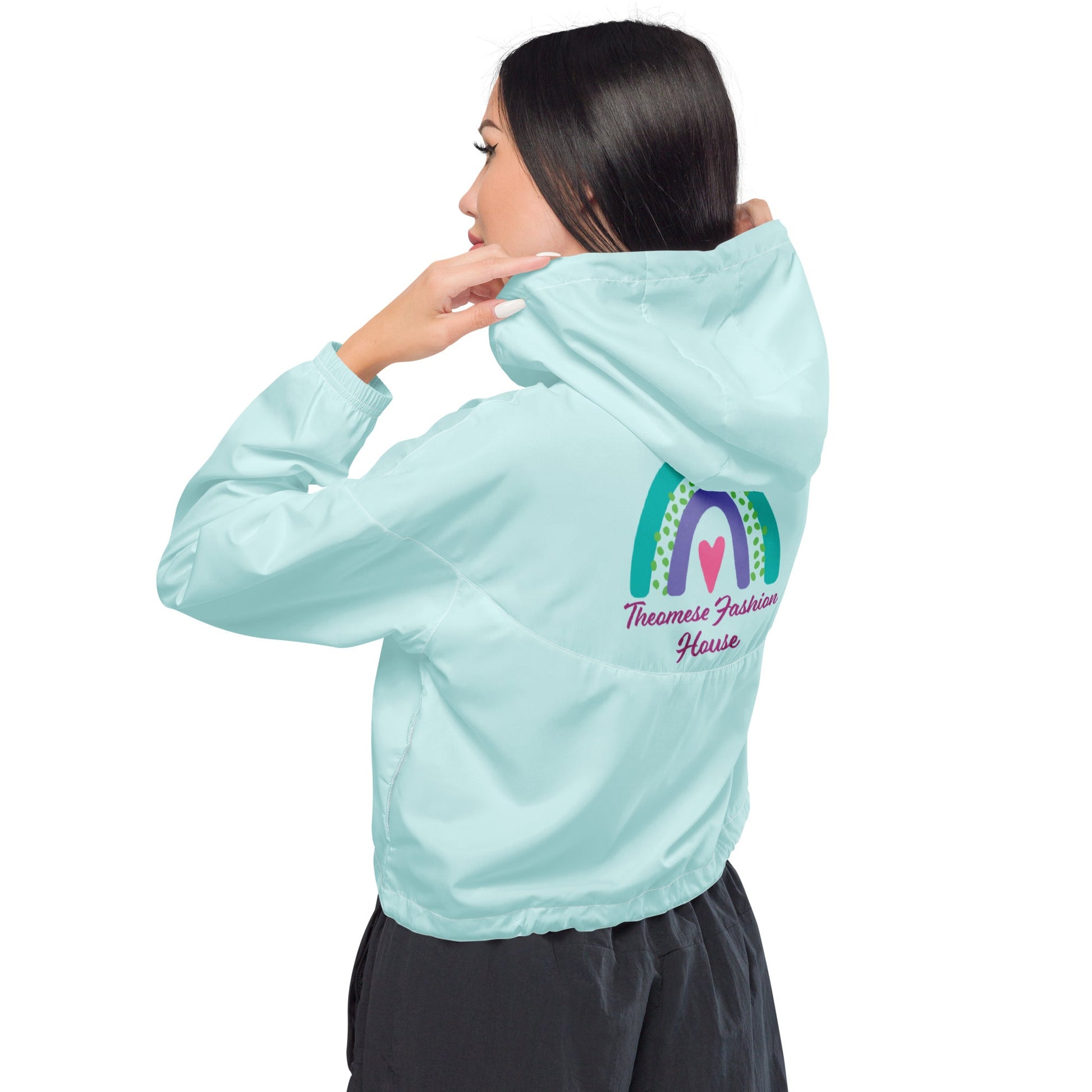 Baby Blue Signature - Cropped Wind Breaker - Theomese Fashion House