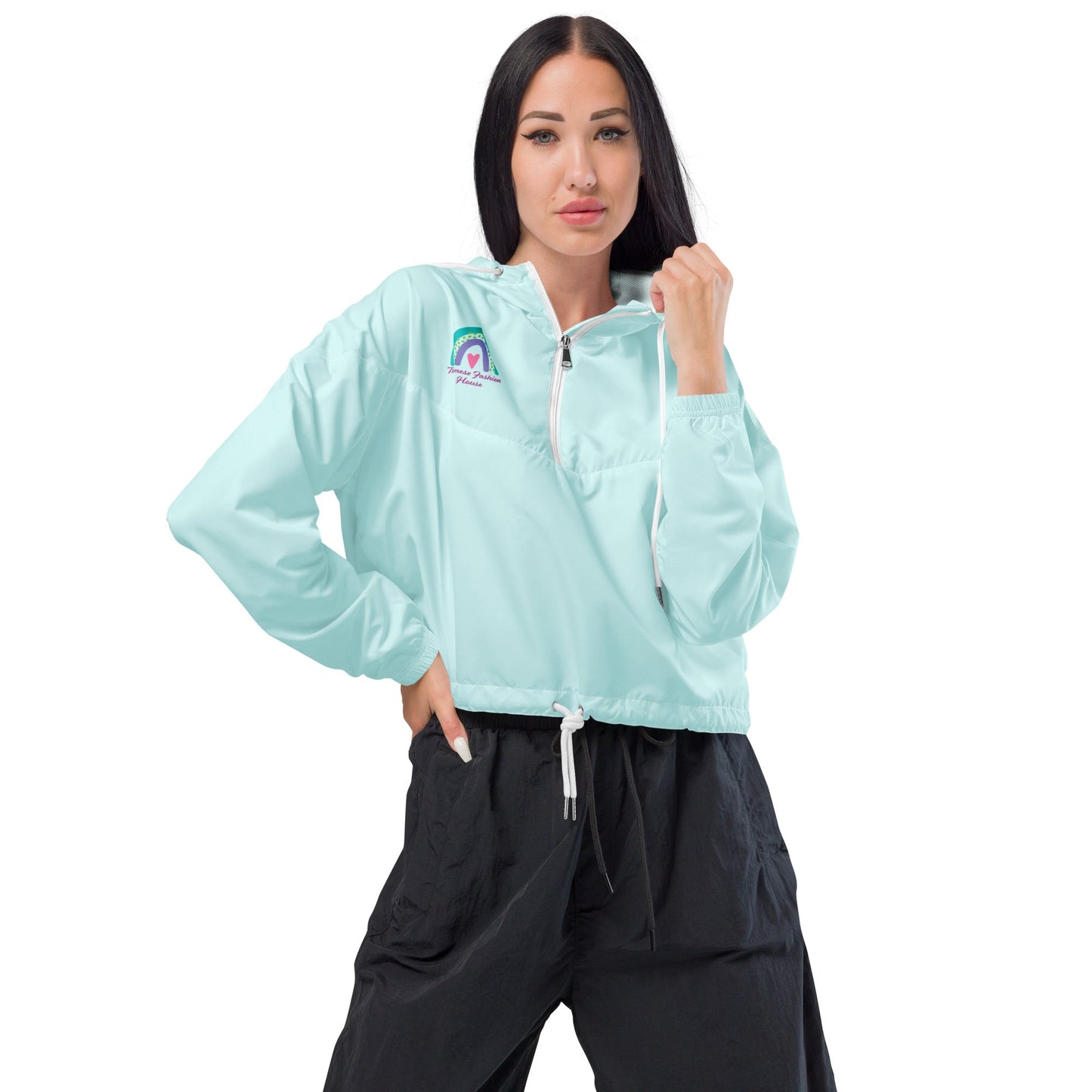 Baby Blue Signature - Cropped Wind Breaker - Theomese Fashion House