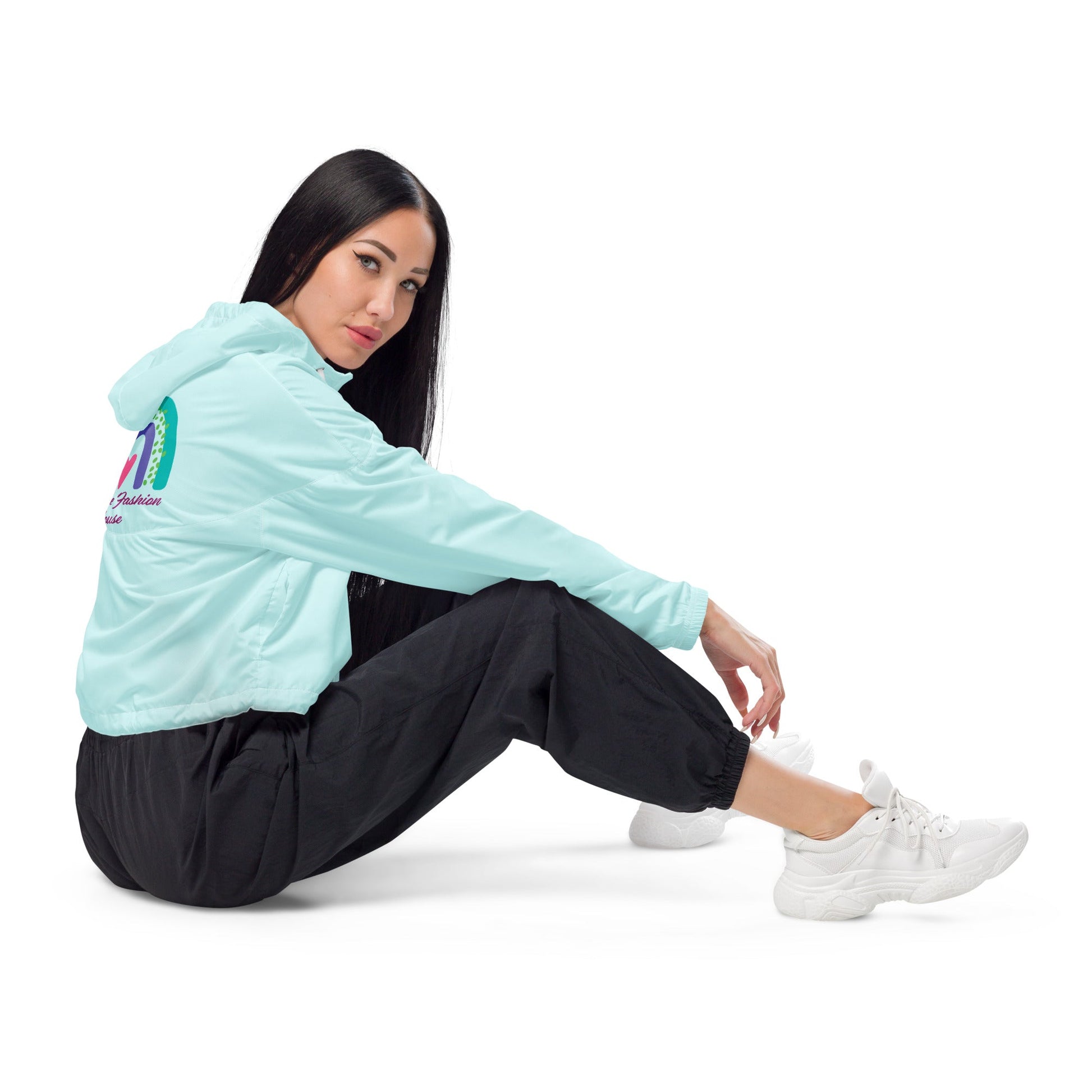 Baby Blue Signature - Cropped Wind Breaker - Theomese Fashion House