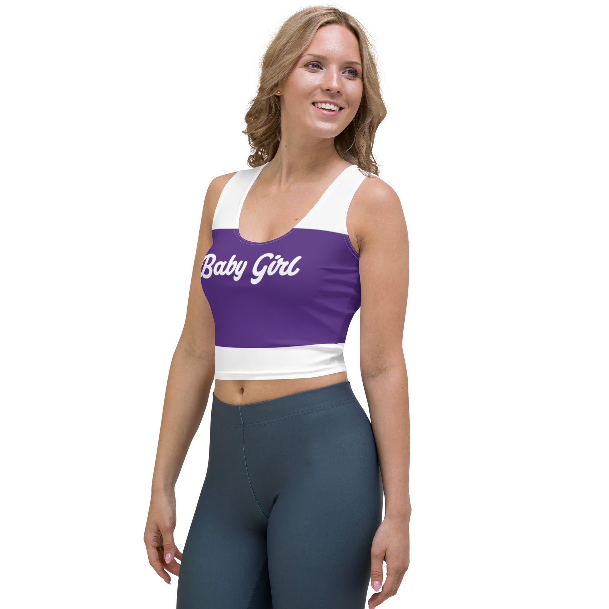 Baby Girl Crop Top(Purple& White) - Theomese Fashion House