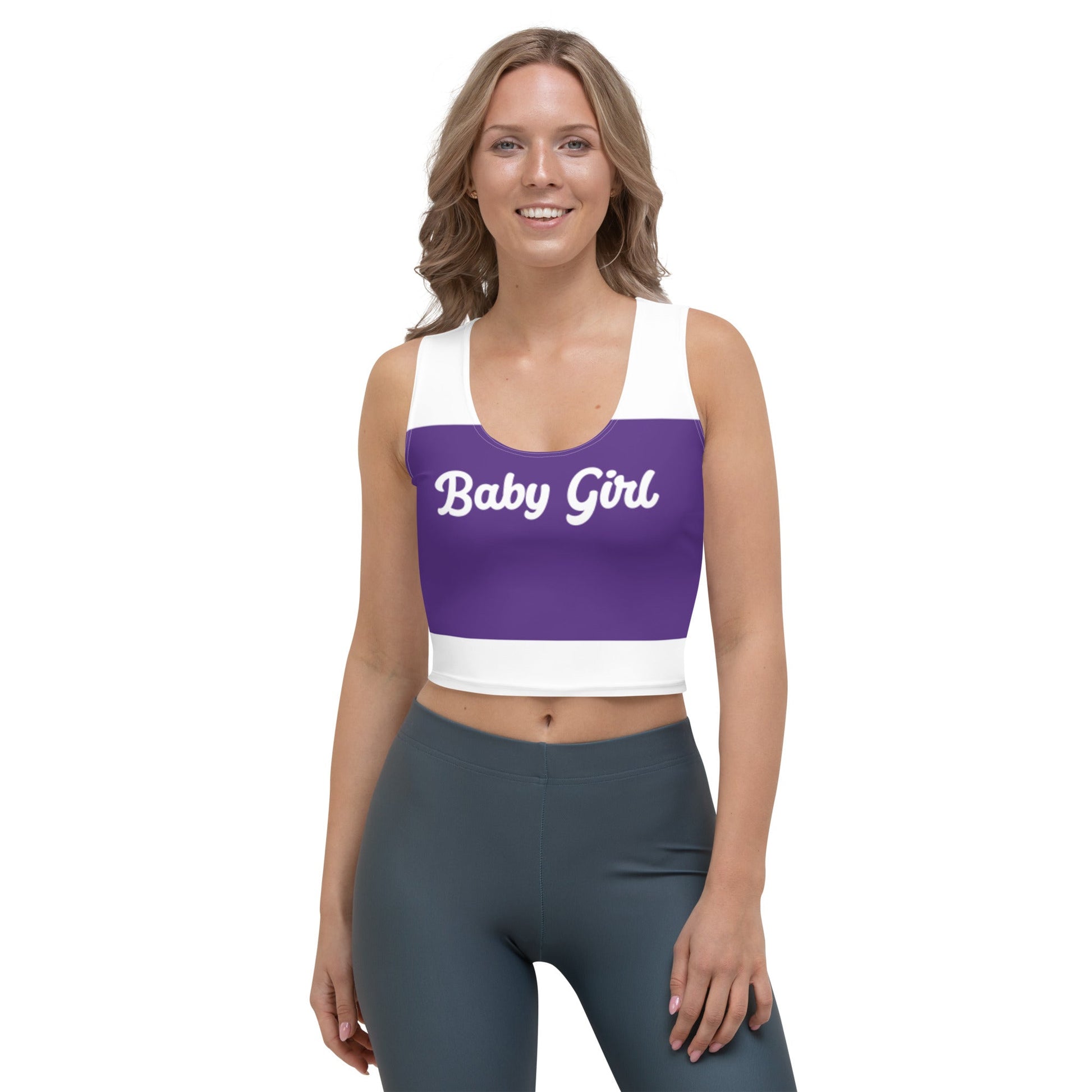 Baby Girl Crop Top(Purple& White) - Theomese Fashion House