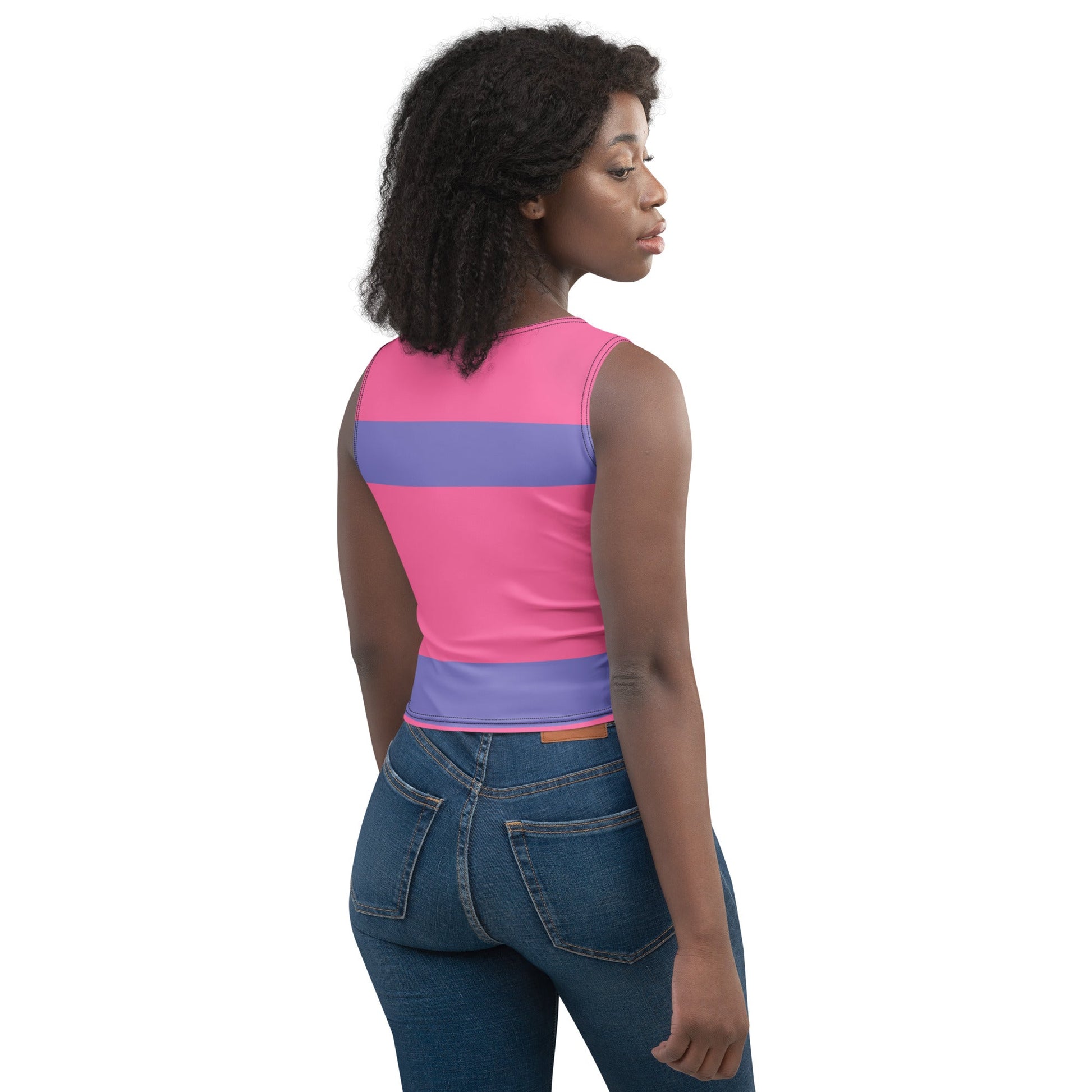 Baby Girl Heart - Crop Top with Pink Liner - Theomese Fashion House