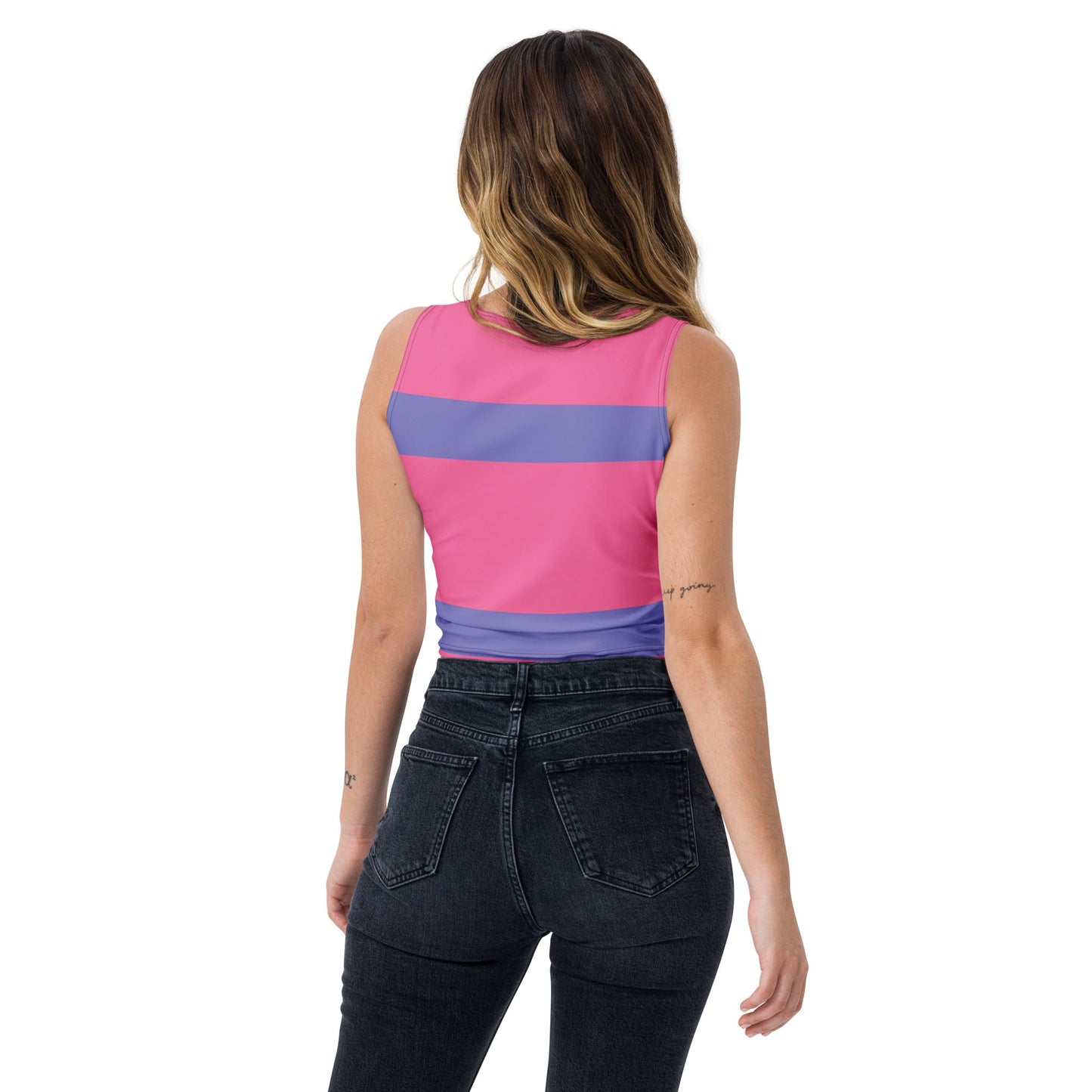 Baby Girl Heart - Crop Top with Pink Liner - Theomese Fashion House