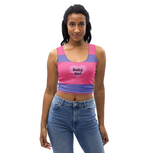 Baby Girl Heart - Crop Top with Pink Liner - Theomese Fashion House