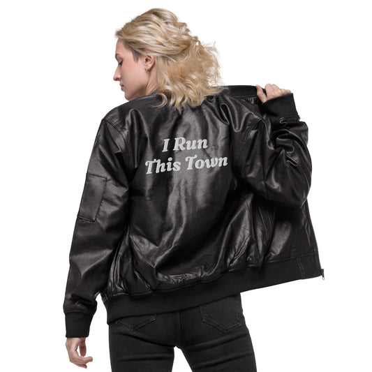 The Boss-Leather Bomber Jacket