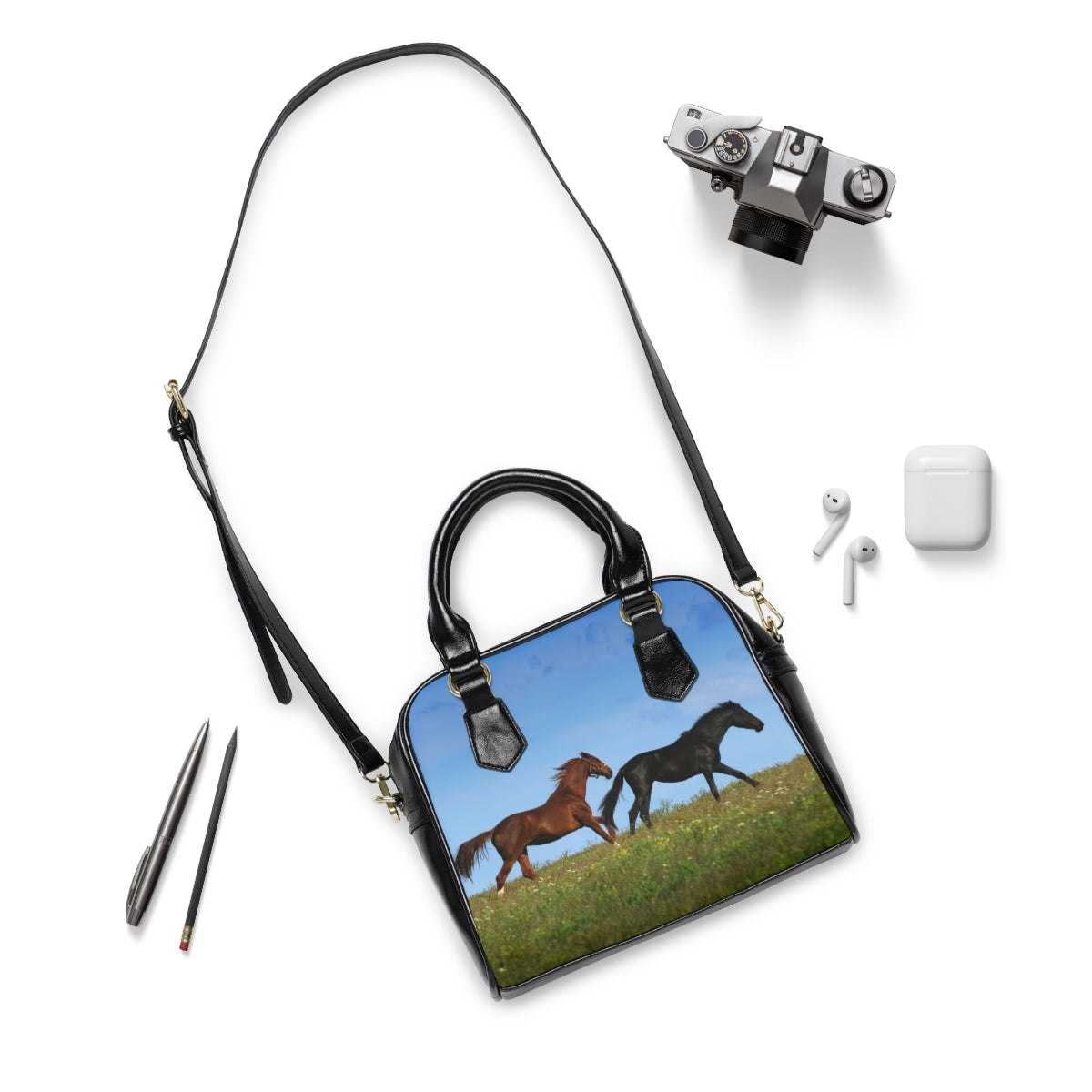 Wild Horses-Shoulder Handbag