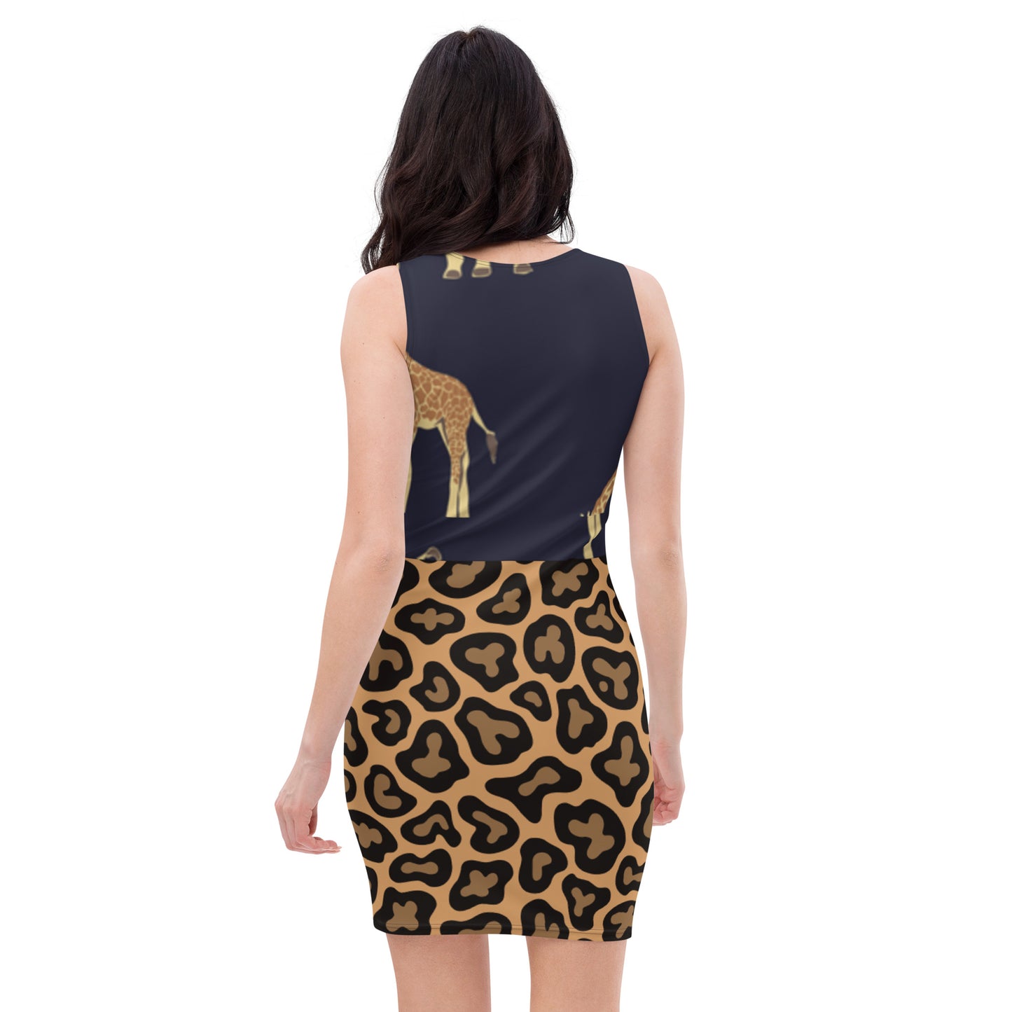 Cheetah Dress- With Giraff Print Vest &Belt(with Buckle)