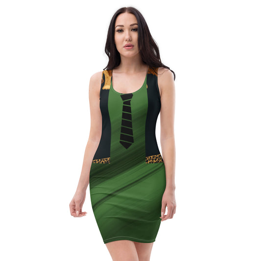 The Boss Dress-Exotic Green&Safari Print