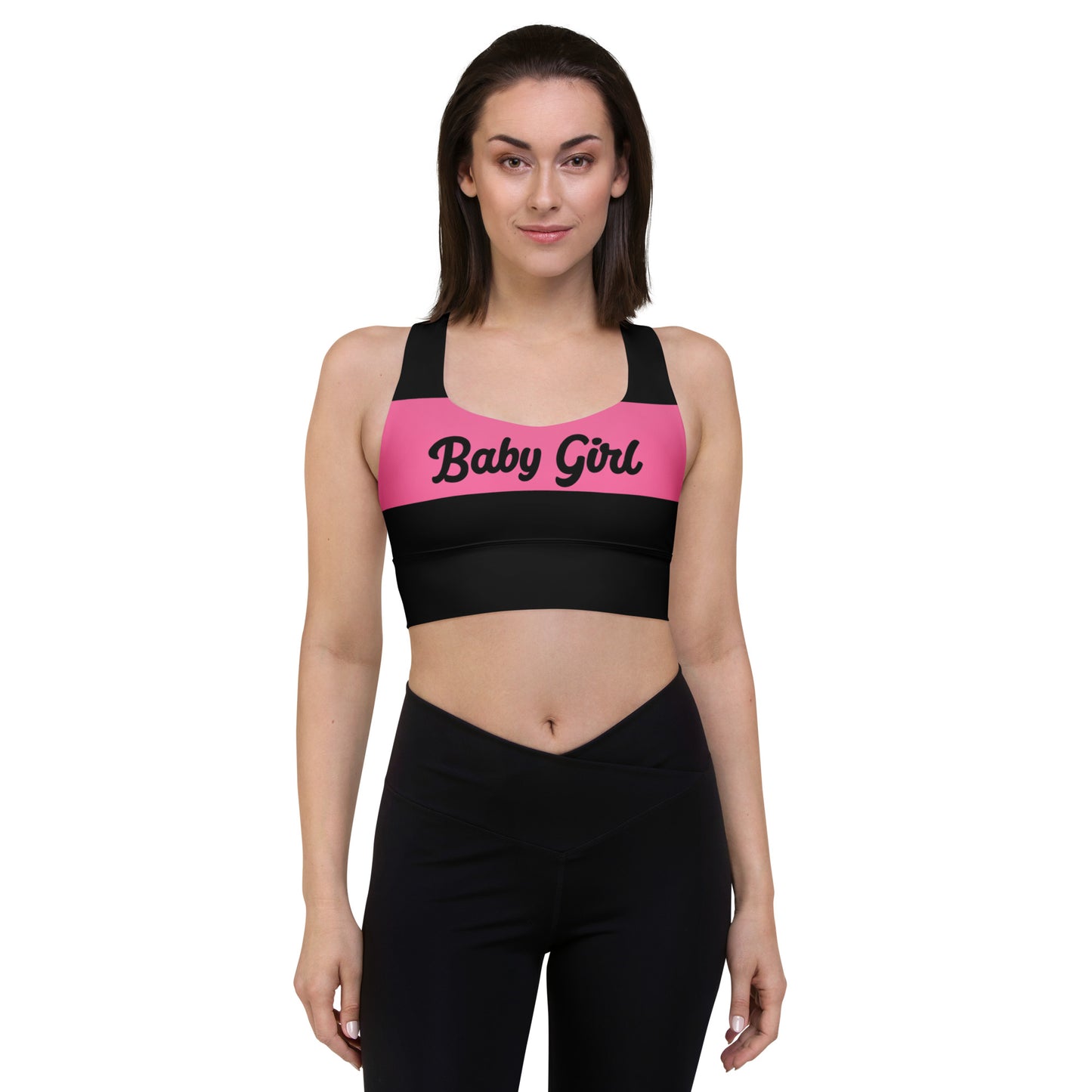 Babygirl Sports Bra-Black&Pink