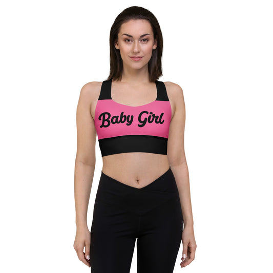 Babygirl Sports Bra-Pink& Black 2