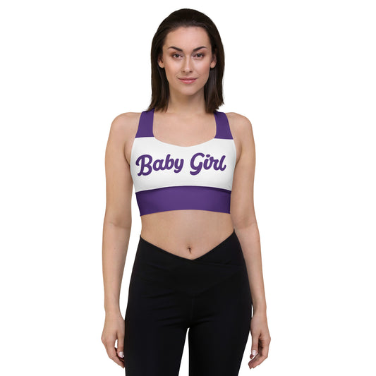 Babygirl Sports Bra-Purple& White 2