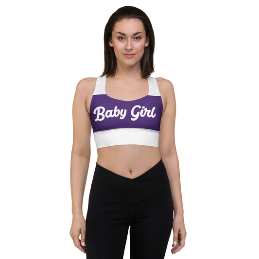 Babygirl Sports Bra-Purple&White