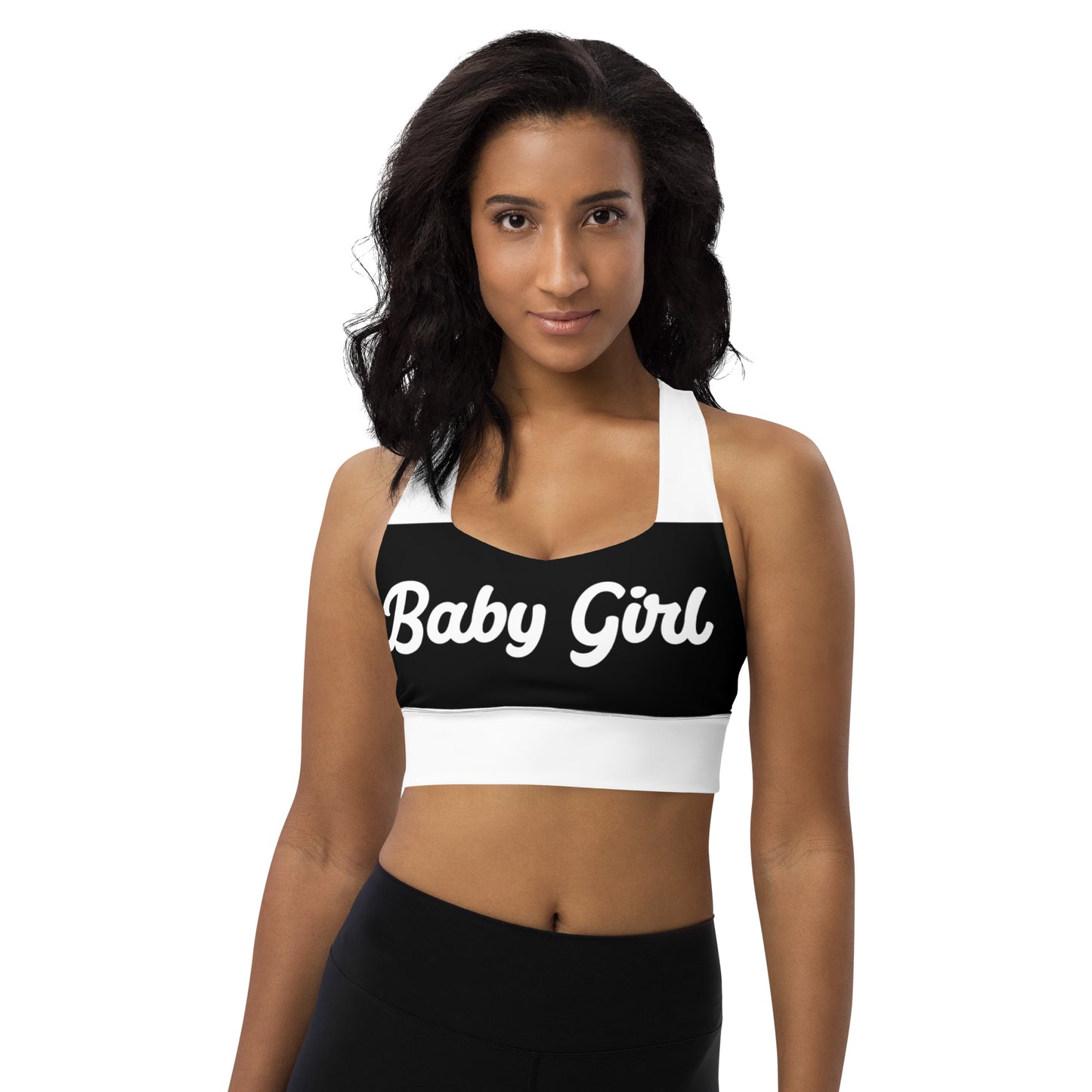 Babygirl-Longline sports bra(black&white)
