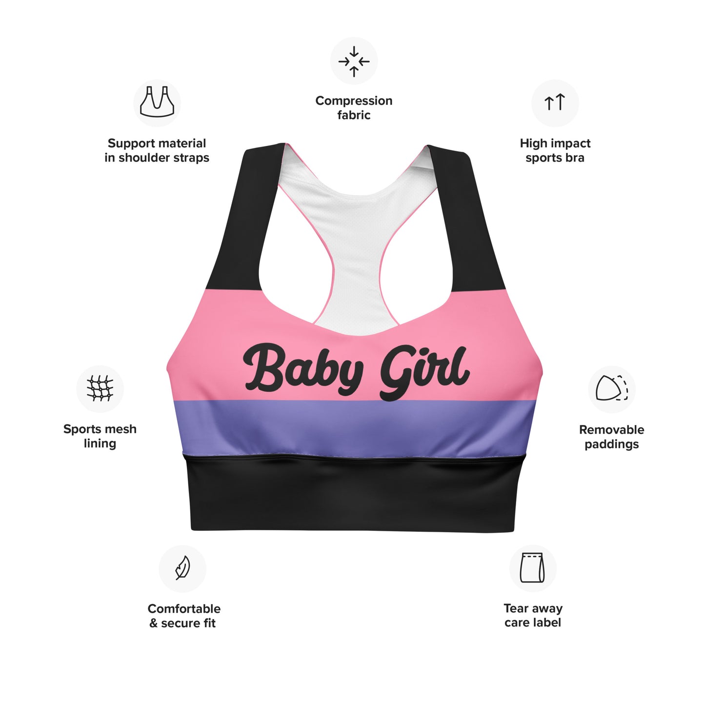 Baby Girl-Multicolor Sports Bra 4.2
