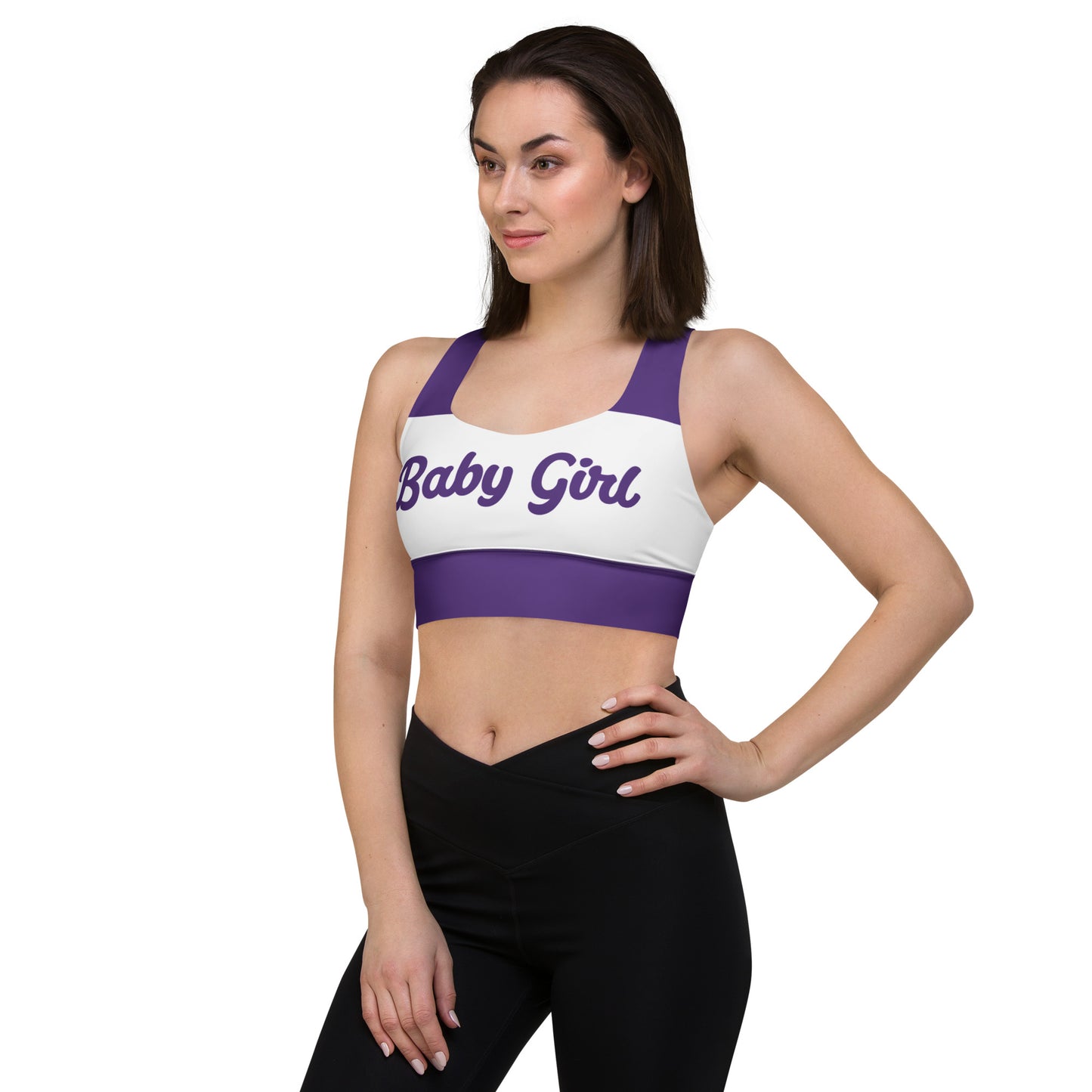 Babygirl Sports Bra-Purple& White 2