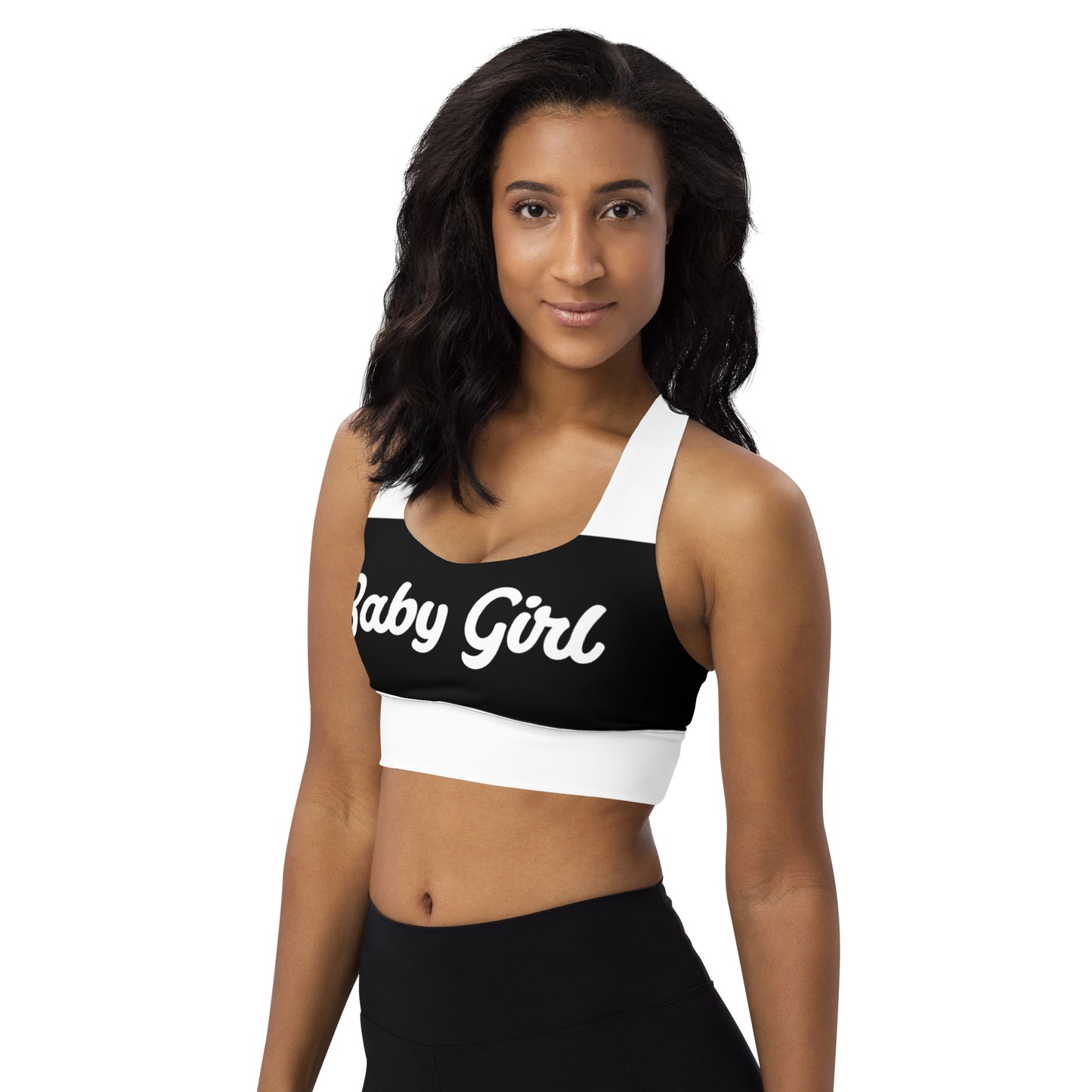 Babygirl-Longline sports bra(black&white)
