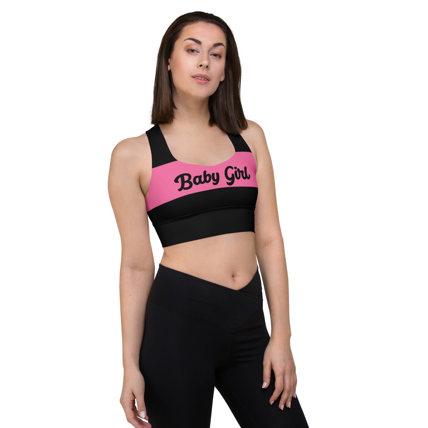 Babygirl Sports Bra-Black&Pink