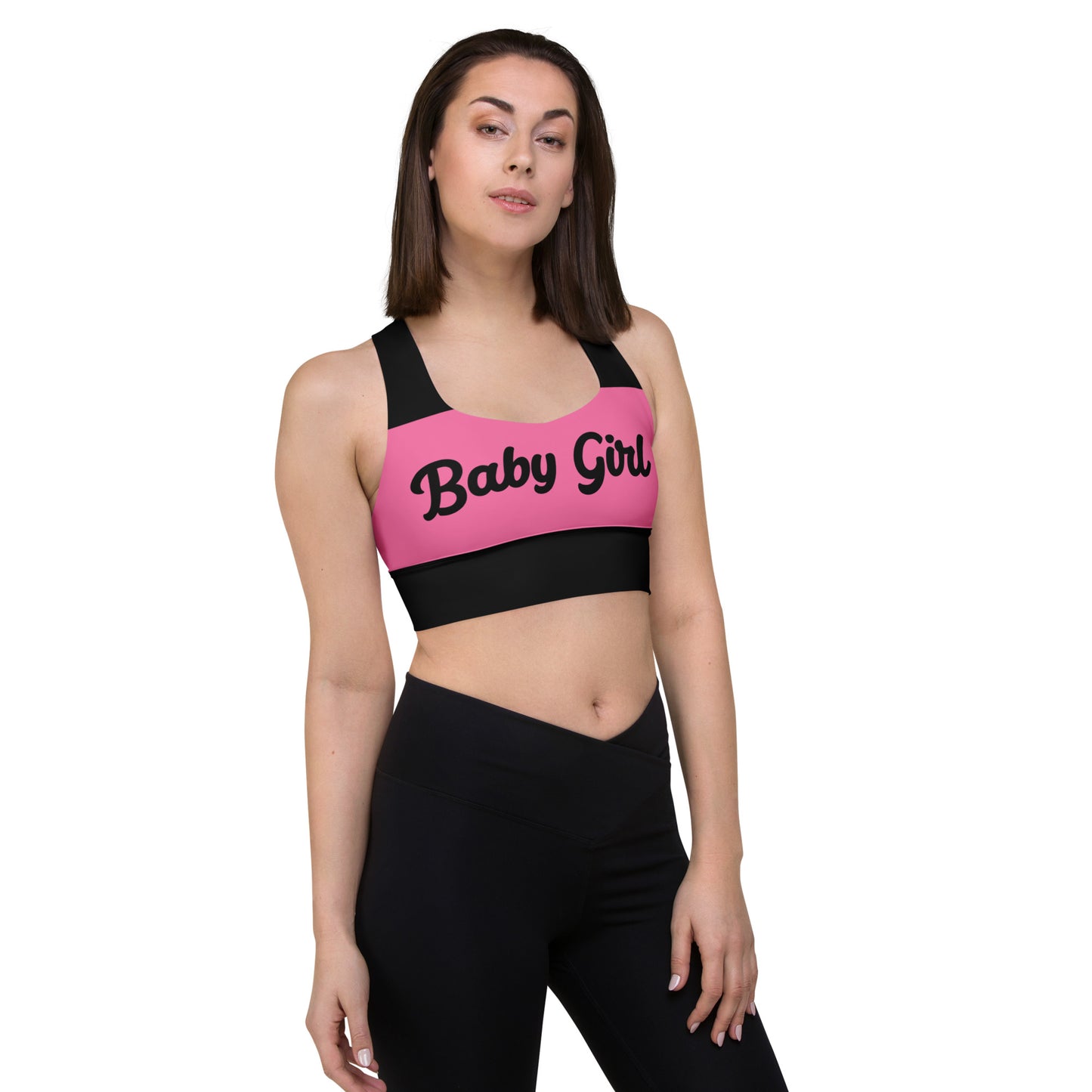 Babygirl Sports Bra-Pink& Black 2