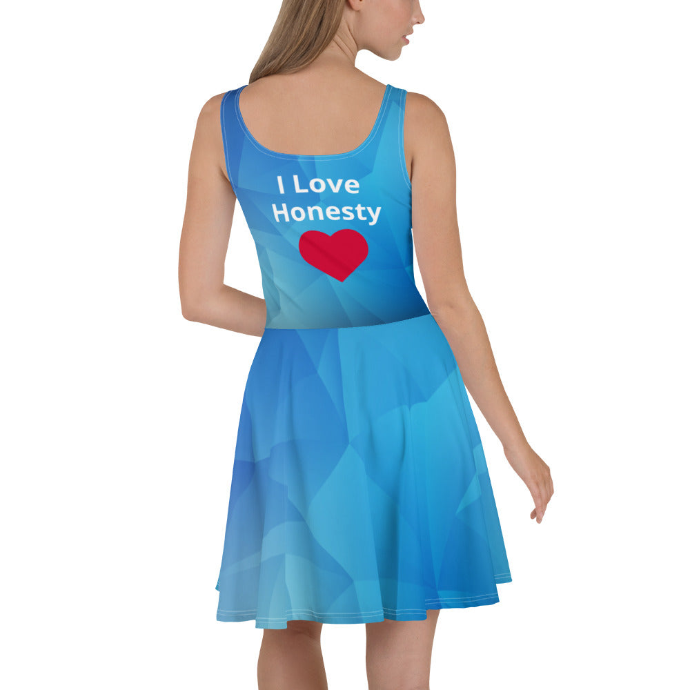 I Stand With Johnny Flare Dress-Spectrum Blue