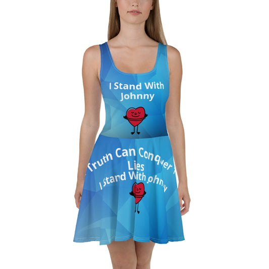I Stand With Johnny Flare Dress-Spectrum Blue