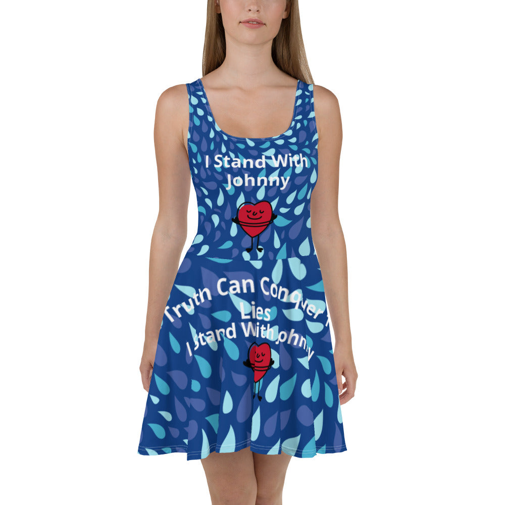 I Stand With Johnny Flare Dress-Purple Petals