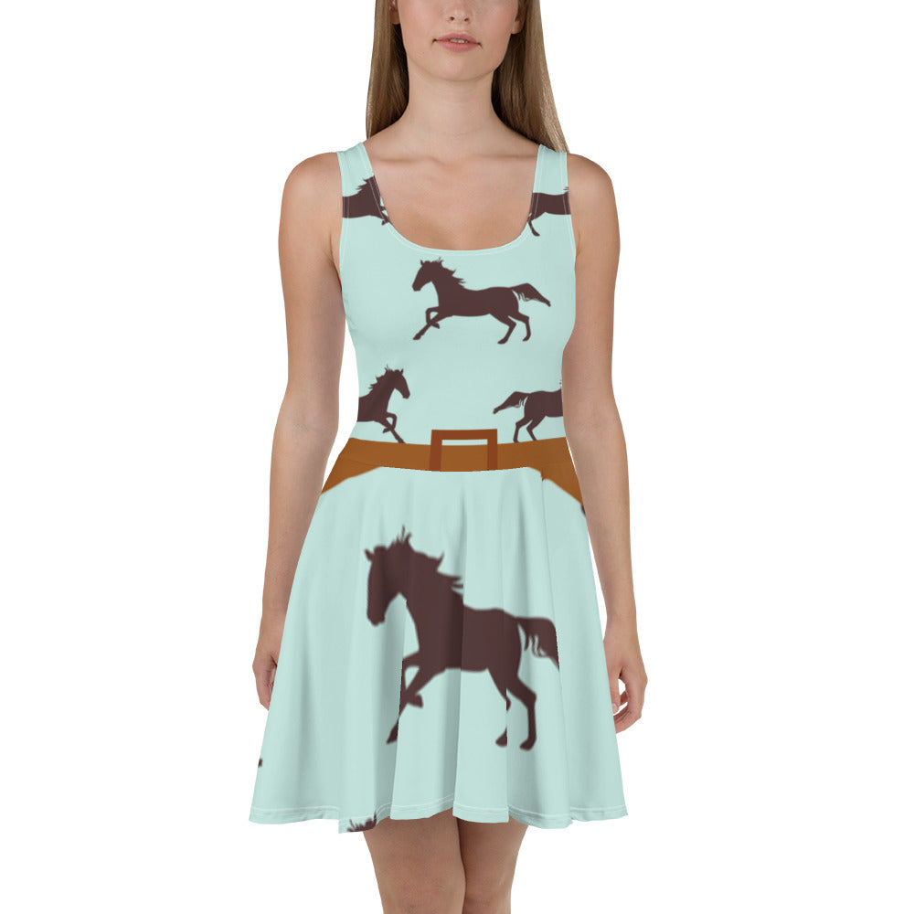 Wild Horses-Flare Dress(with buckle)