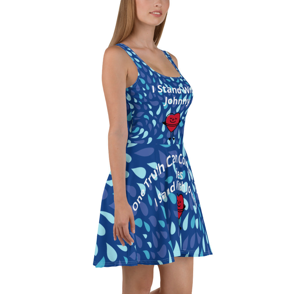 I Stand With Johnny Flare Dress-Purple Petals