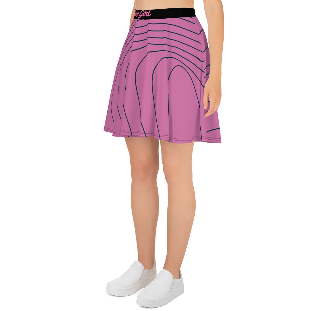 BabyGirl-Retro Flare Skirt(Pink Swirl)