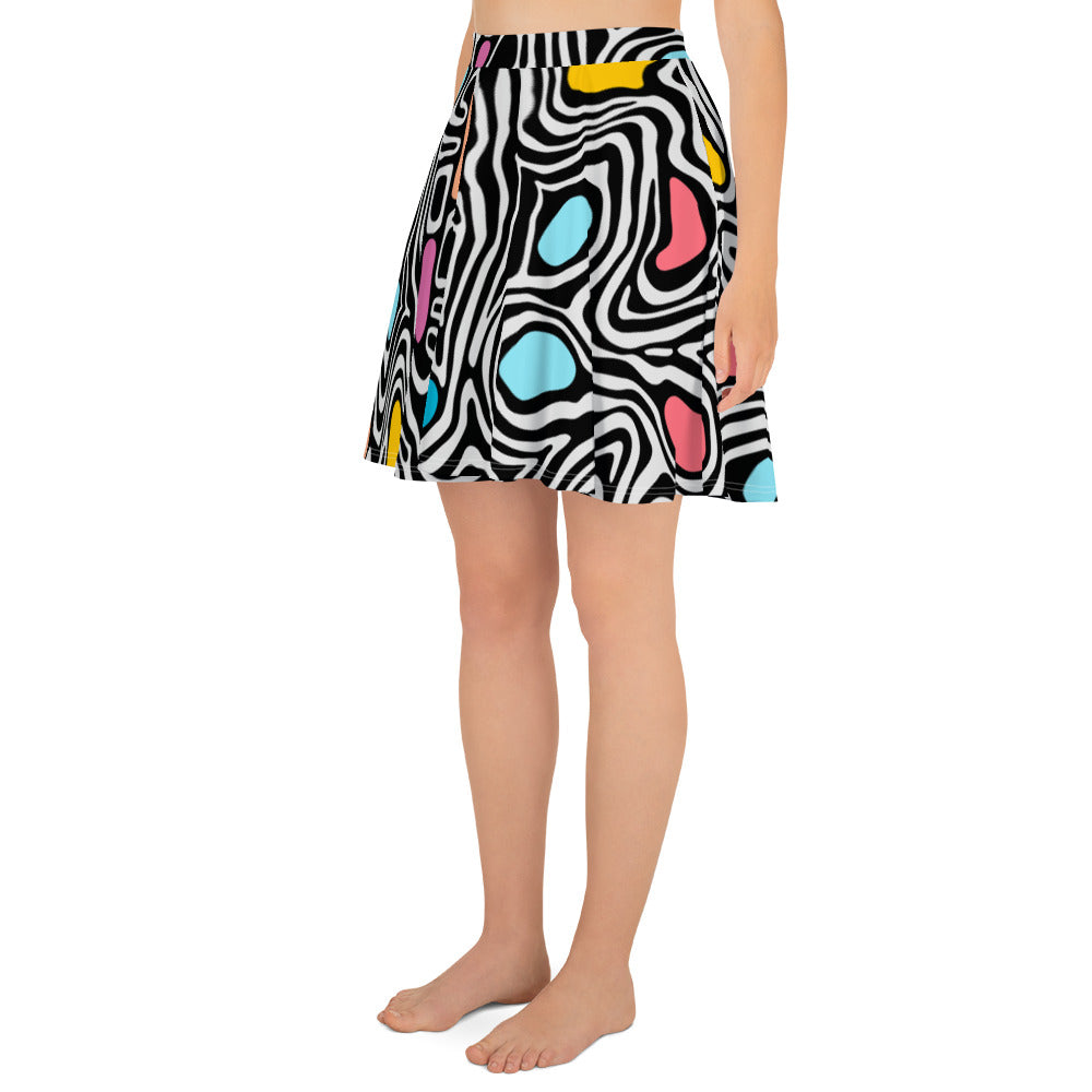 Colorful Twirls-Retro Flare Skirt