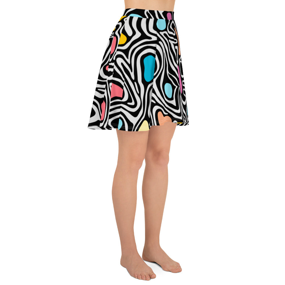 Colorful Twirls-Retro Flare Skirt