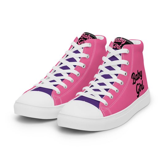 Babygirl-  High Top Canvas Shoes(Pink&Black)